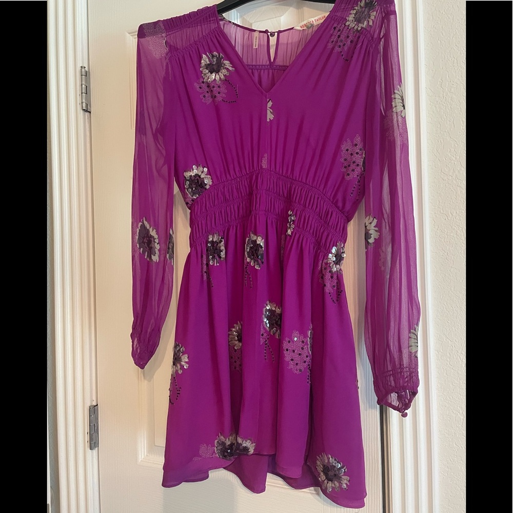 Rebecca Taylor size 2 dress/tunic purple with sequins